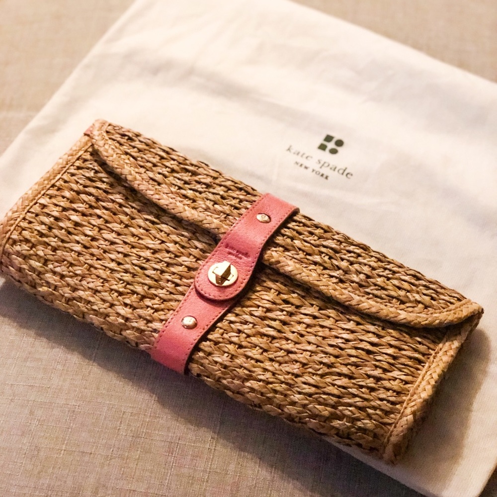 Kate Spade Wicker Straw Clutch